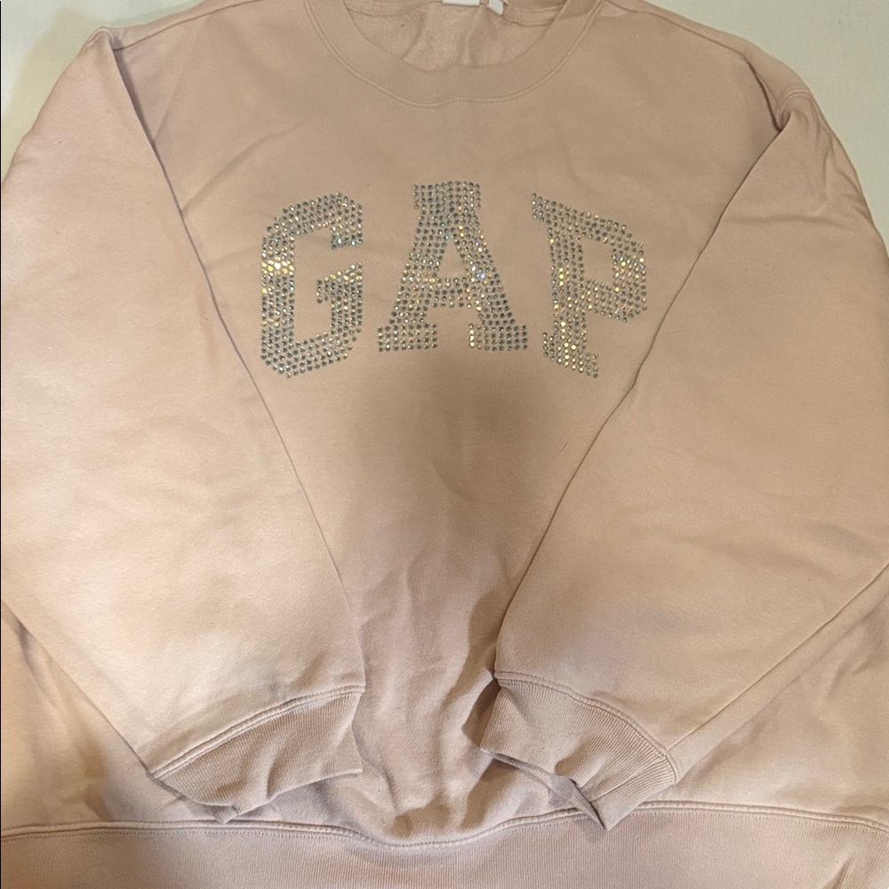 GAP Light Pink Sweatshirt with Sparkling Silver Logo
